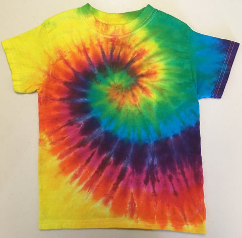 Kids Rainbow Spiral Tie-Dyed Tee, Youth XS