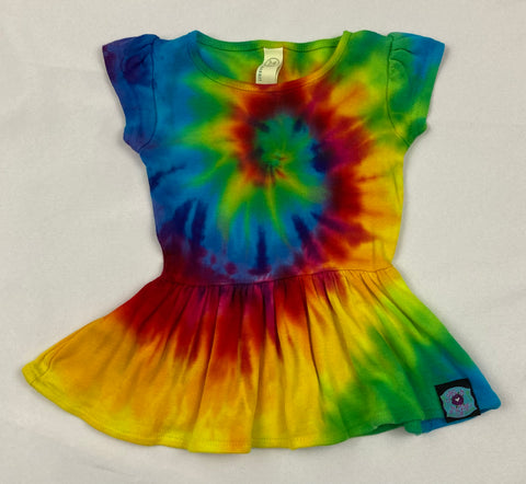 Baby Rainbow Spiral Tie-Dyed Dress, 6M