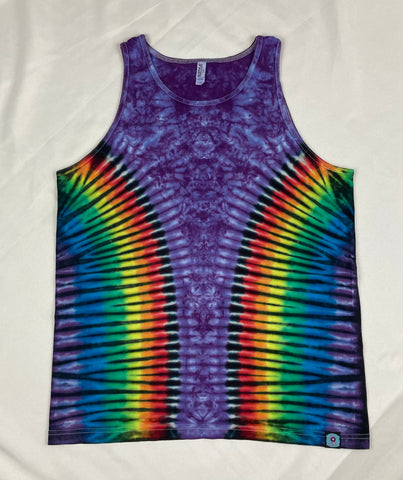 Adult Purple/Rainbow Tie-dyed Tank, M, L, 2X