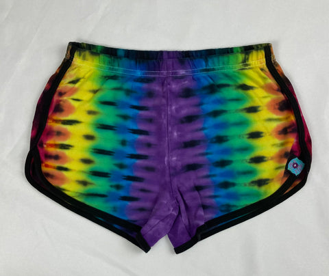 Women’s Rainbow/Purple Tie-dyed Running Shorts, M