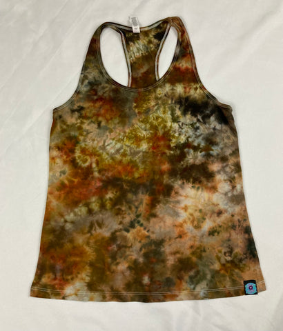 Ladies Gold/Brown Ice-dyed Racerback Tank, S, L, XL