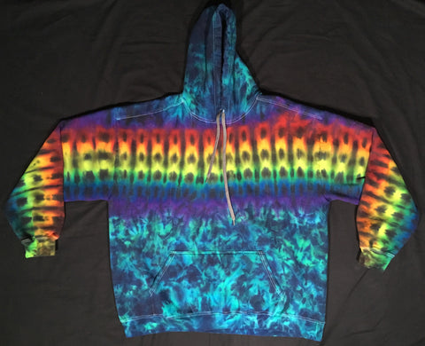 Adult Sea Striped Tie-Dyed Pullover Hoodie, 2XL