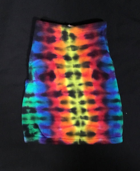 Doggie Rainbow Striped Tie-Dyed Tank, M