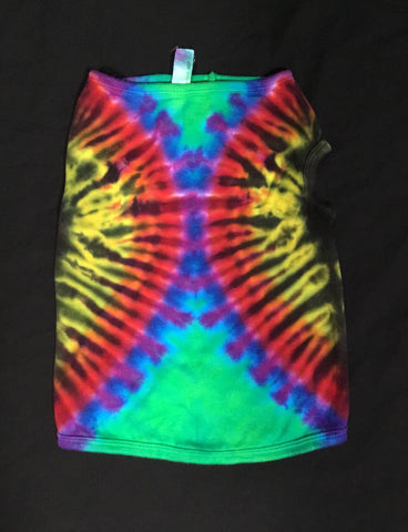 Doggie Rainbow Hourglass Tie-Dyed Tank, XL