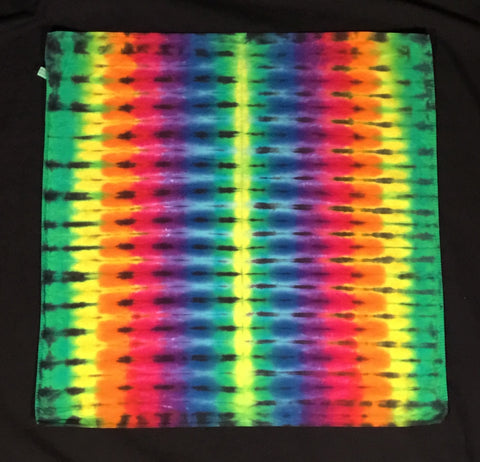 Rainbow Striped Tie-Dyed Bandana