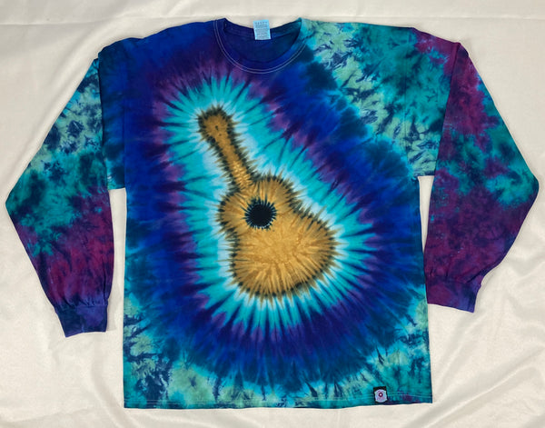 Adult Guitar/Blues Tie-Dyed Longsleeve Tee, 2XL