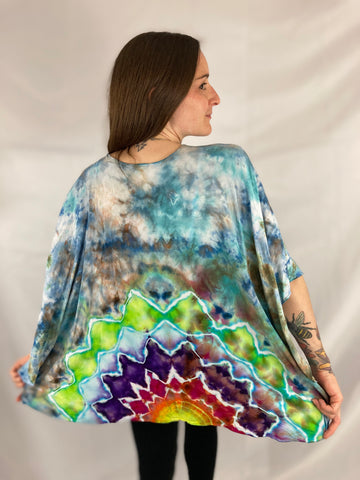 Women's Sky Mandala Rayon Ice-dyed Shawl, O/S