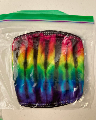 Black/Rainbow Tie-Dyed Face Mask