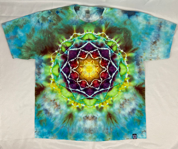 Adult Rainbow Sky Mandala Ice-Dyed Tee, 3XL