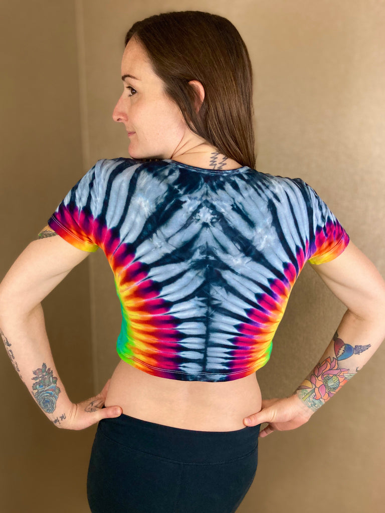 Gray Rainbow Tie Dye Tee/Crop 4XL / Crop