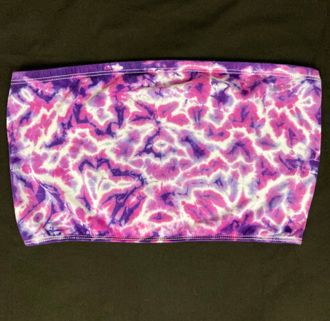 Women's Purple Tie-Dyed Tube Top, S