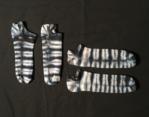 Adult Zebra Tie-Dyed Bamboo Footie Socks, 11-13