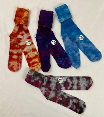 Adult Multi-Color Ice/Tie-Dyed Bamboo Socks, 11-13