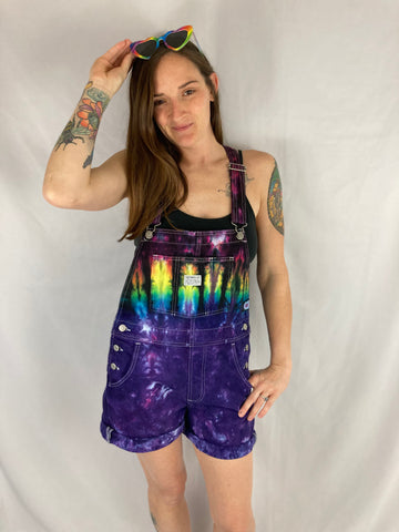 Women’s Purple/Rainbow Tie-dyed LEVI’S Shortalls, S