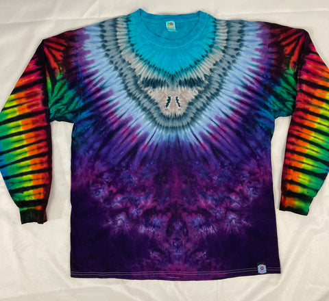 Adult Stealie Neck Tie-Dyed Longsleeve Tee, XL