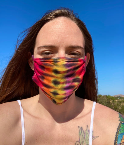 Electric Tiger Stripe Tie-Dyed Face Mask