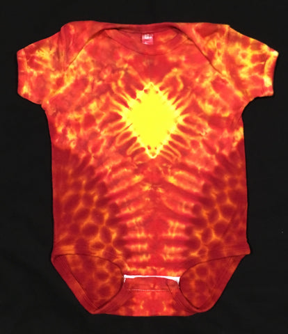 Baby Orange Diamond Tie-Dyed Bodysuit, 18M