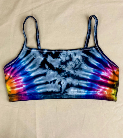 Women's Gray/Sunset Tie-dyed Bralette, S (34)